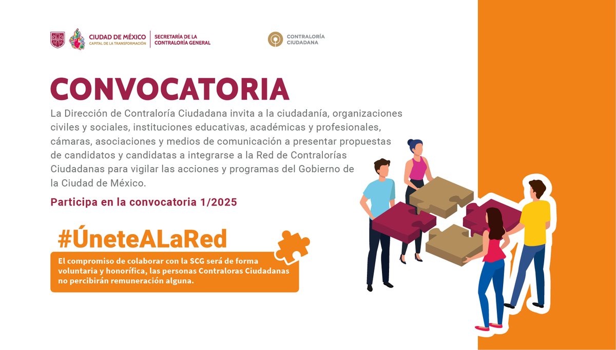#ÚneteALaRed 

Ya está abierta la convocatoria para las propuestas de candidat@s que desean integrarse a la Red de Contralorías Ciudadanas.

Consúltala y participa:
contraloria.cdmx.gob.mx/ciudadana/conv…

<a href="/ContraloriaCDMX/">Secretaría de la Contraloría General CDMX</a>