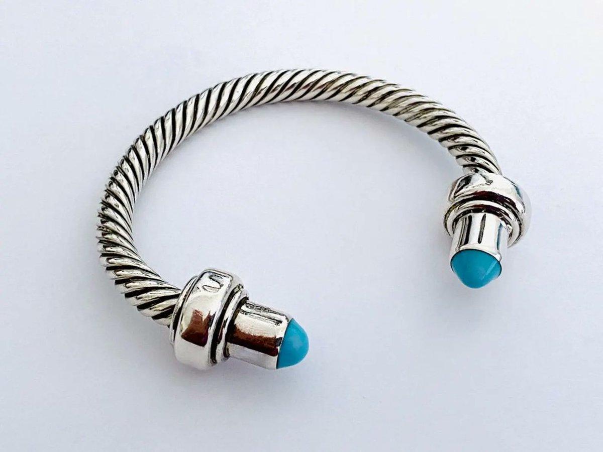 martysatticauc1's tweet image. Signed TE Classic Cable Cuff Bracelet of Sterling w/Turquoise End Domes - The T Stands for Taxco and the E for the Artists Last Name, 67+Gms
etsy.com/listing/430575…