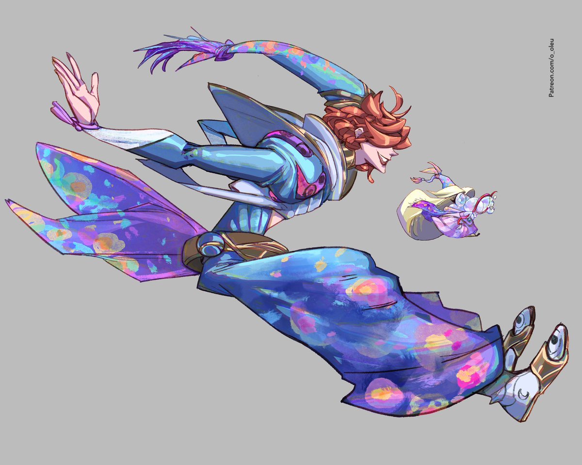 o_oleu's tweet image. Jump!…. Reverie and Bubbly #dnd #oc