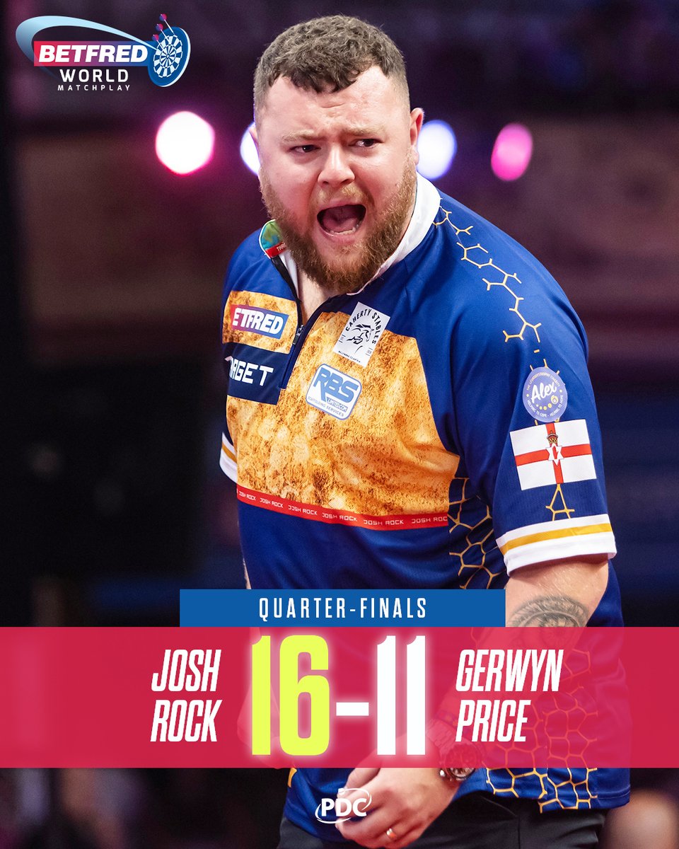 A Rock and Roll performance 🔥

Josh Rock's incredible year continues as he reaches the last four in Blackpool... 

Up next... Luke Littler 🤯