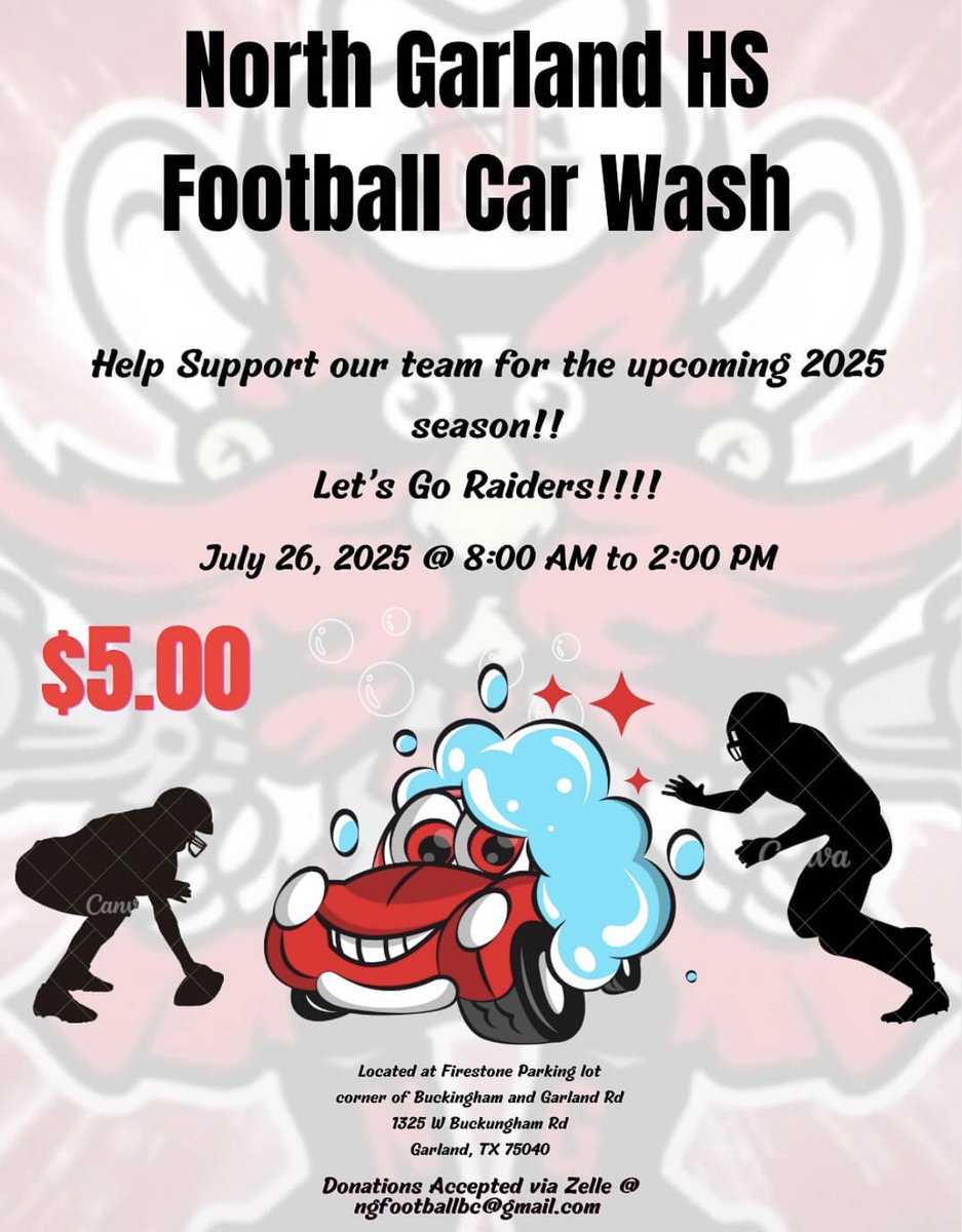 NGarlandFB's tweet image. TOMORROW, come support!
📍 Firestone on the corner of Buckingham and Garland Rd. #NewEraNorth