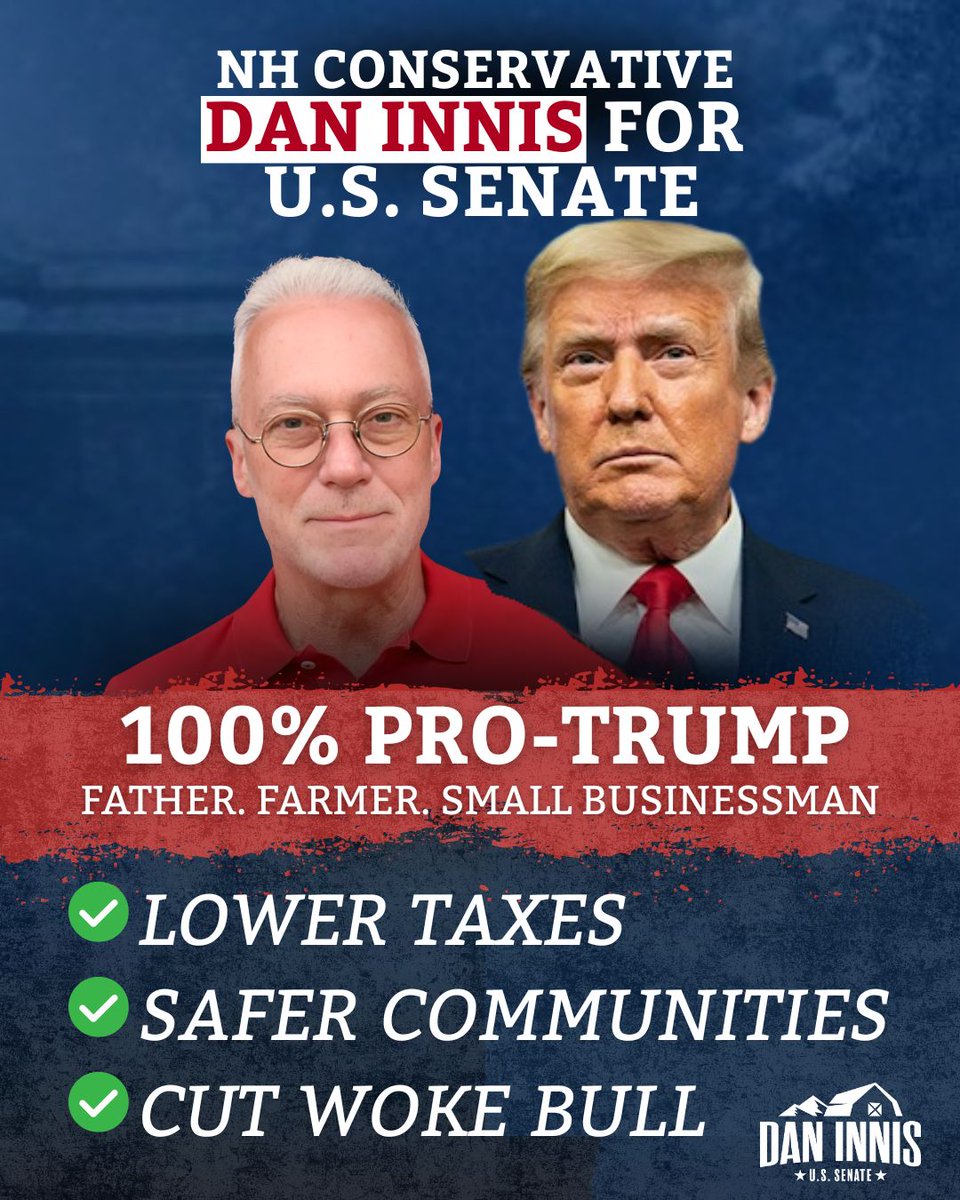 daninnis's tweet image. I’m a father, a farmer, and a small business owner.
I’ve had it with the nonsense coming out of Washington. I’m proud to stand with @realDonaldTrump to lower taxes, make our communities safer, and put an end to all the woke bull.