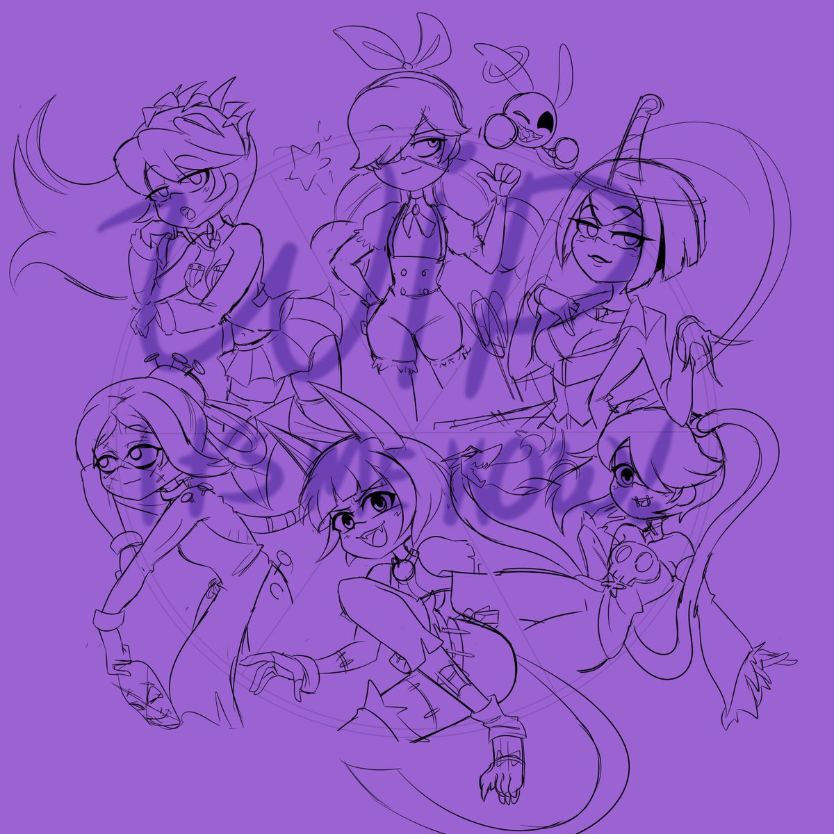 ItsMeKow's tweet image. -¡Sketch listo para la siguiente ronda del Color Wheel con Skullgirls! uwu