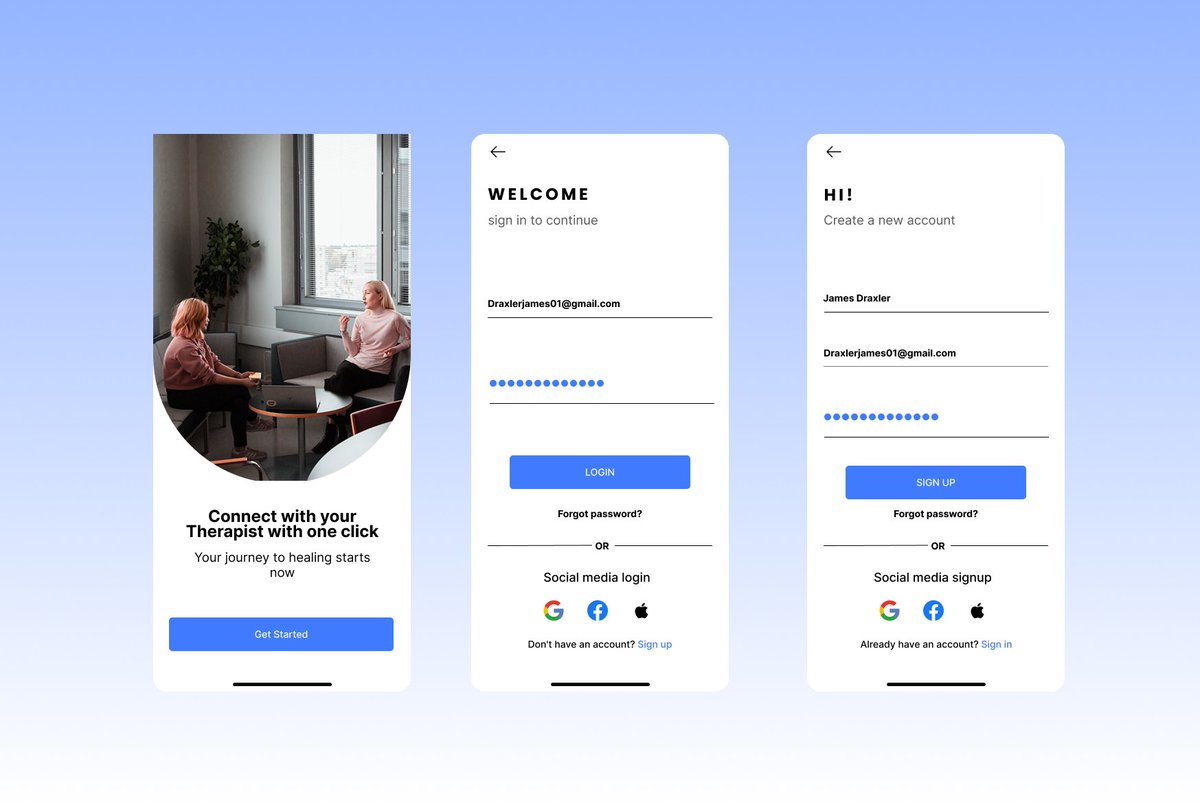 tochidiv's tweet photo. ๐ Onboarding made simple.
From discovering your therapist to signing inโthis clean, modern UI makes the journey smooth and stress-free.
Designed for connection. Built for comfort.
#UIDesign #UXDesign #TherapyApp #OnboardingUI #DesignInspiration #Figma https://t.co/bv2EbIeDsV