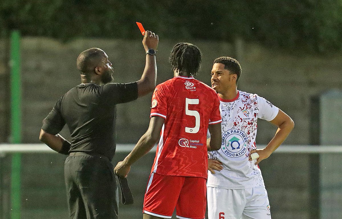NickyHayesPhoto's tweet image. A big melee in the second half of this evening's @EssexSenior clash between @EnsignOfficial and @SoulTHFC resulted in three red cards in a feisty opening night league encounter which the visitors won 5-2 @CJPhillips1982 Echo.