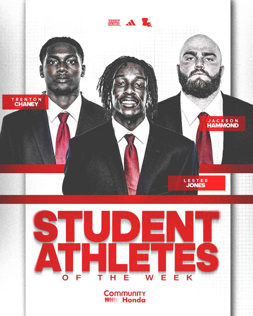 🏈🤝📚

This week's <a href="/CommunityHonda/">Community Honda</a> Student Athletes of the Week!

#cULture | #GeauxCajuns