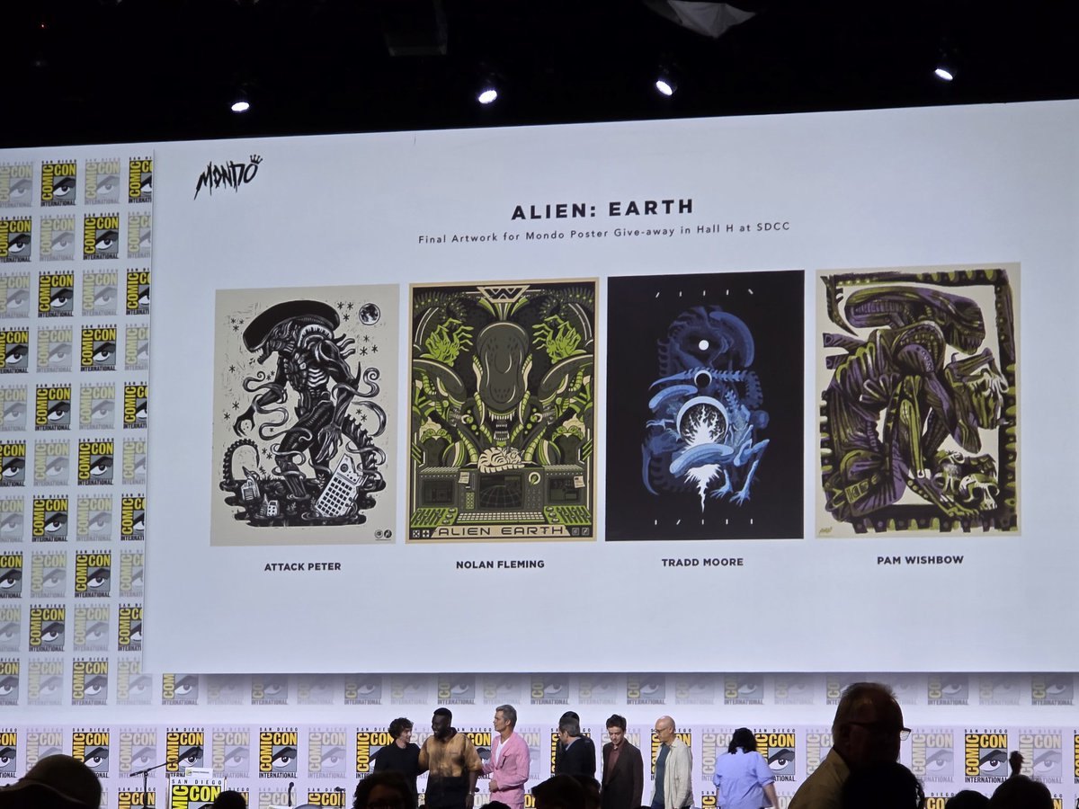 patmc4fun's tweet image. Panel just finished. Timothy Oliphant was great. Giveaway I've is I've of for random posters, by Mondo artists. Sweet! #SDCC #AlienEarth