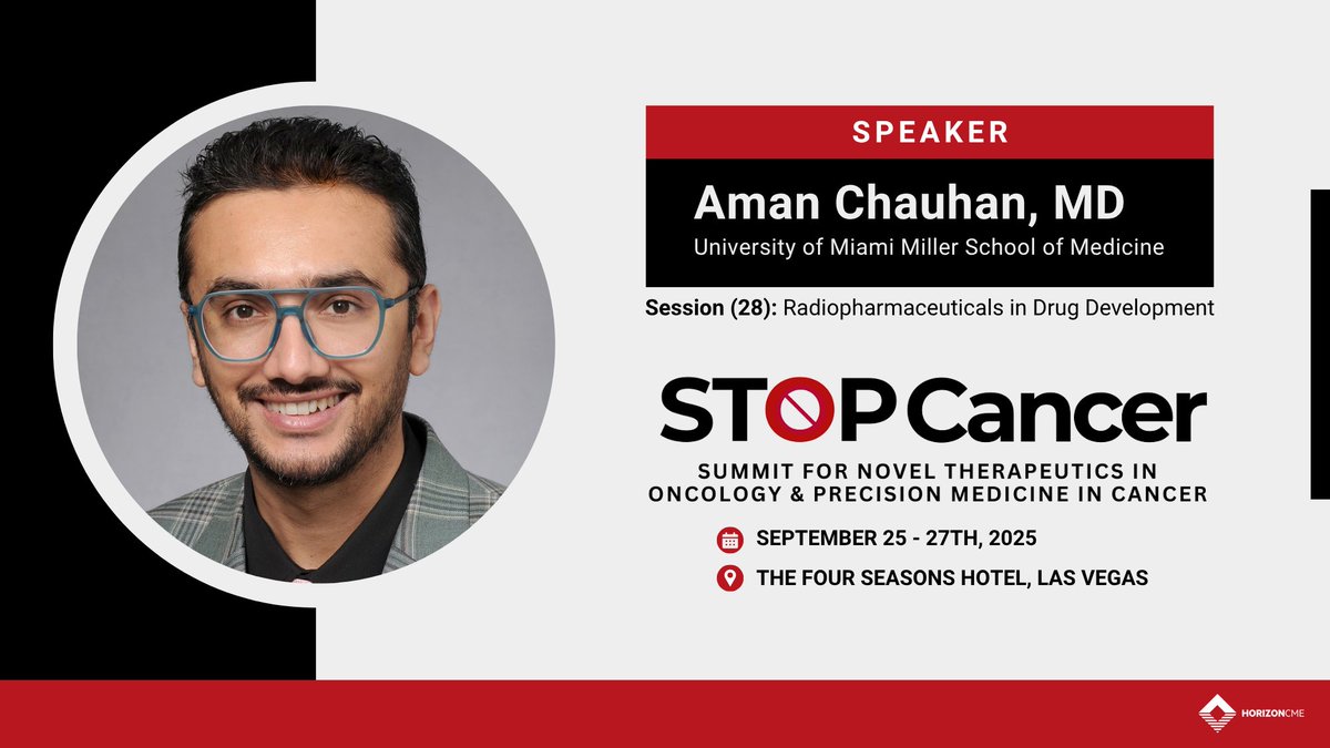 Horizon CME (@horizoncme) on Twitter photo 📣Don't miss a session on "Radiopharmaceuticals in Drug Development" with speaker Dr. <a href="/AmanChauhanMD/">Aman Chauhan</a> (of <a href="/SylvesterCancer/">Sylvester Comprehensive Cancer Center</a> ) at this year's STOP Cancer!
REGISTER TODAY🌐 hubs.la/Q03y_syx0
STOP Cancer is a multidisciplinary conference that brings together clinicians, 📣Don't miss a session on "Radiopharmaceuticals in Drug Development" with speaker Dr. <a href="/AmanChauhanMD/">Aman Chauhan</a> (of <a href="/SylvesterCancer/">Sylvester Comprehensive Cancer Center</a> ) at this year's STOP Cancer!
REGISTER TODAY🌐 hubs.la/Q03y_syx0
STOP Cancer is a multidisciplinary conference that brings together clinicians,