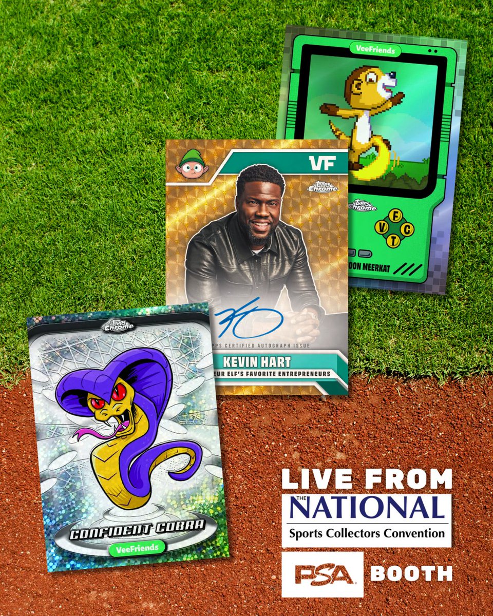 RealBreaksLive's tweet image. Real Sportscards is breaking LIVE from the 2025 National in Chicago July 30 to August 3!
Join us LIVE FROM THE PSA BOOTH for 2025 Topps VeeFriends Chrome Full Case Pick Your VeeFriend on July 31st. VeeFriends fans won’t want to miss this one!
📲 Get the app and grab your spots…