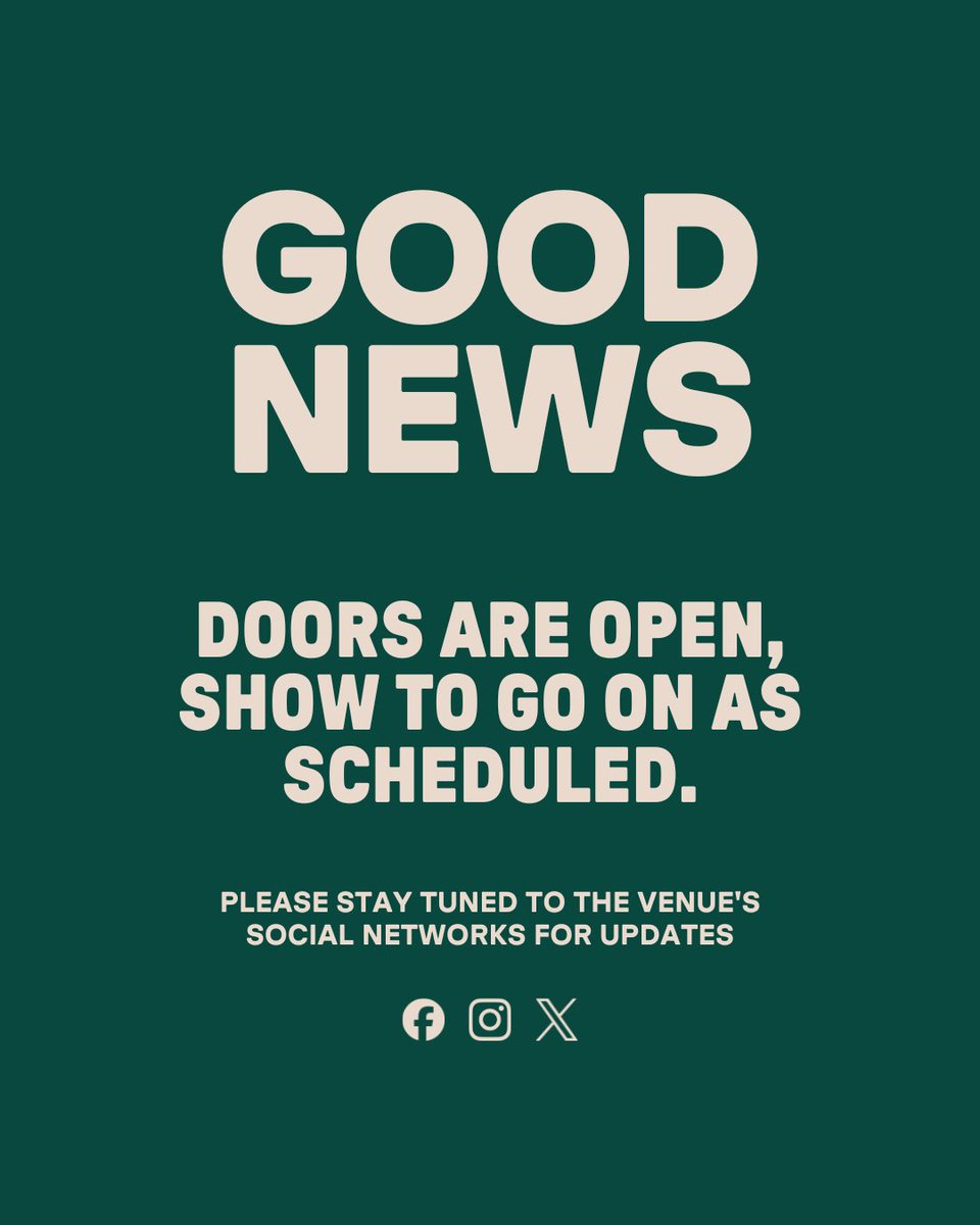UPDATE: Good News! 👍 The storm has passed, doors are open - show to go on as scheduled.

See you inside for DMB Night 1!

Please monitor our social media pages for any additional updates.