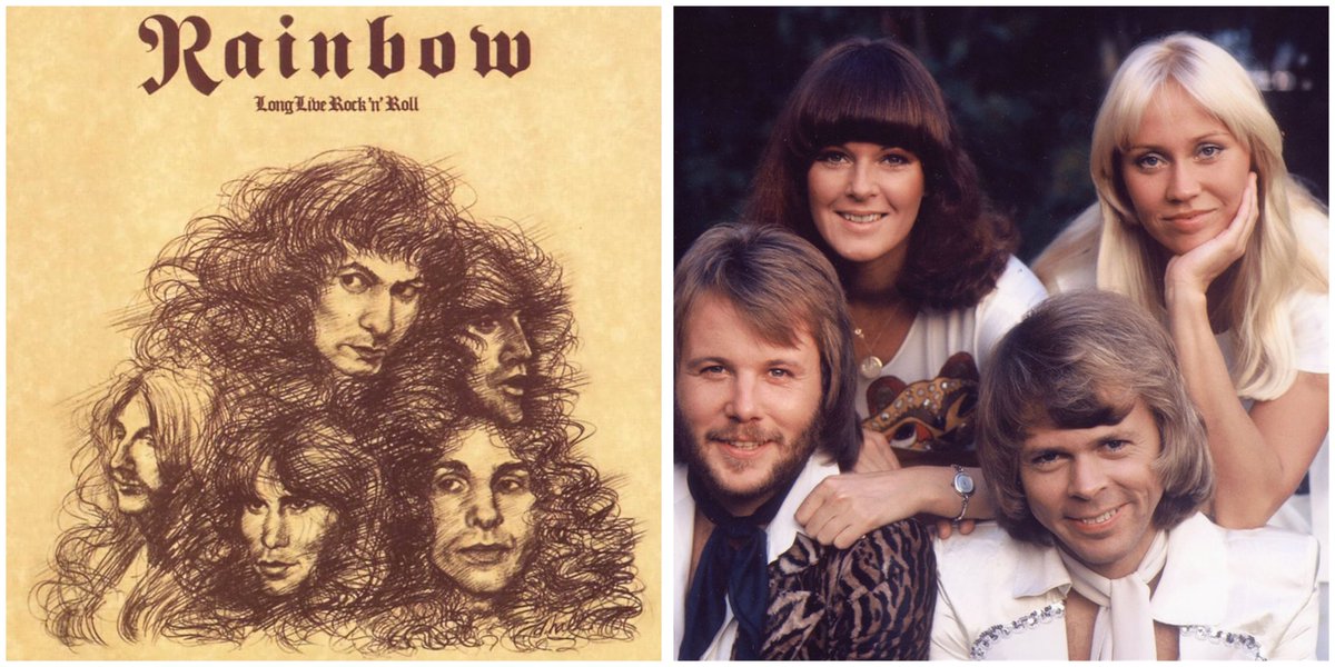 Sebyy71's tweet image. During the recording sessions for Long Live Rock 'n' Roll (1977), Ritchie Blackmore admitted that his favorite band was ABBA. Powell and Dio were fans of this band too. They listened and played ABBA for hours :
"It was much better to listen to ABBA than writing our own songs"