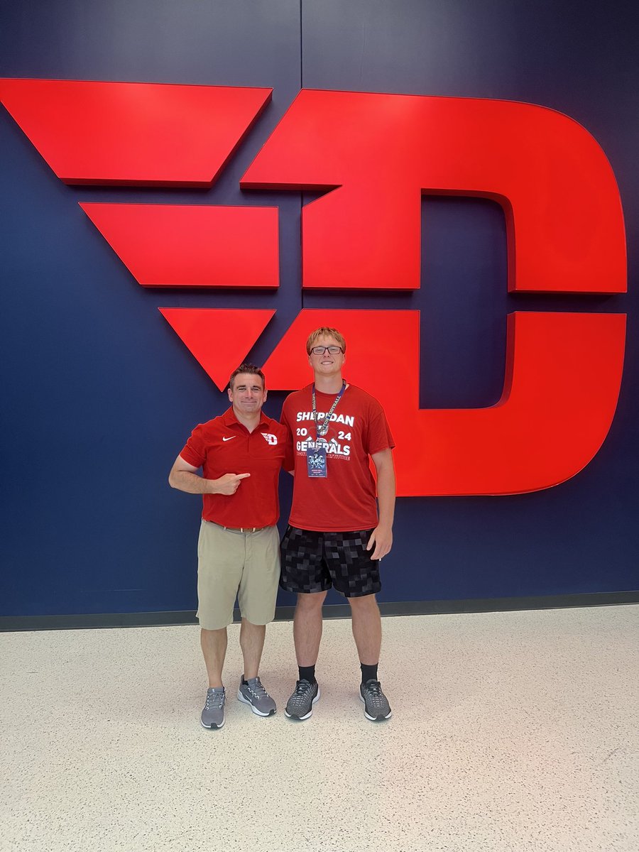 Creed Hill (@creedhill77) on Twitter photo Thanks to <a href="/DaytonFootball/">Dayton Football</a> and <a href="/Jay9Terry/">Jay Terry</a> for the invite. Had a great time touring the campus and talking football. Can’t wait to catch a game in the fall.
<a href="/RMA_RedRageFB/">Sheridan Generals Football</a>
<a href="/RMA_Strength/">Sheridan Strength</a>
<a href="/no_paculver/">Paul Culver III</a>
<a href="/TDAndrews4/">Coach Trevor Andrews</a>
<a href="/jack_wardzala/">Jack Wardzala</a> Thanks to <a href="/DaytonFootball/">Dayton Football</a> and <a href="/Jay9Terry/">Jay Terry</a> for the invite. Had a great time touring the campus and talking football. Can’t wait to catch a game in the fall.
<a href="/RMA_RedRageFB/">Sheridan Generals Football</a>
<a href="/RMA_Strength/">Sheridan Strength</a>
<a href="/no_paculver/">Paul Culver III</a>
<a href="/TDAndrews4/">Coach Trevor Andrews</a>
<a href="/jack_wardzala/">Jack Wardzala</a>