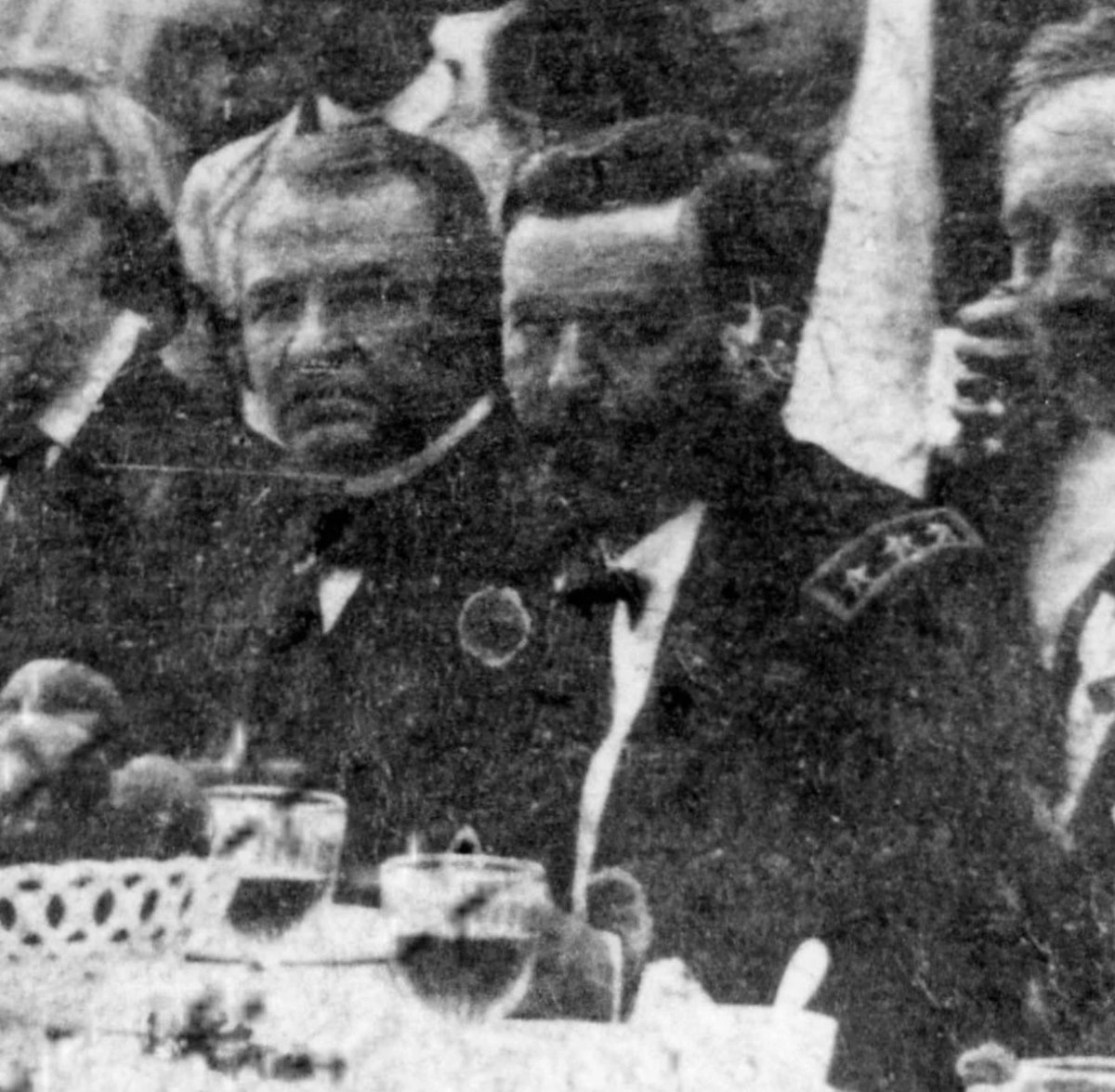 General Ulysses Grant (right) sitting next to President Andrew Johnson in June 1865.