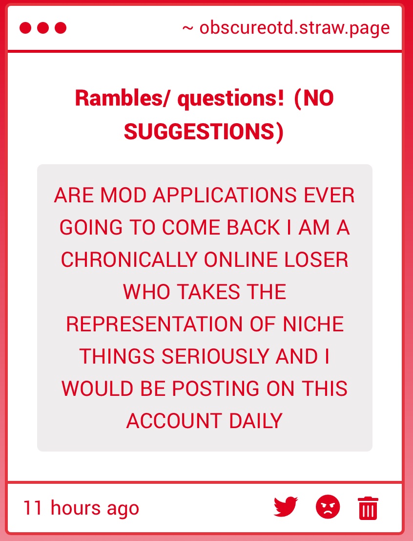 0bscureOTD's tweet image. Probably not lol -☕️