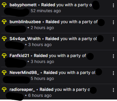 Relariastormvt's tweet image. So many raids and an amazing raid train today as well! Go give all of these amazing people lots of love and support! We sent everyone to the next stop @tieywhiey! I&apos;ll see you all tomorrow!