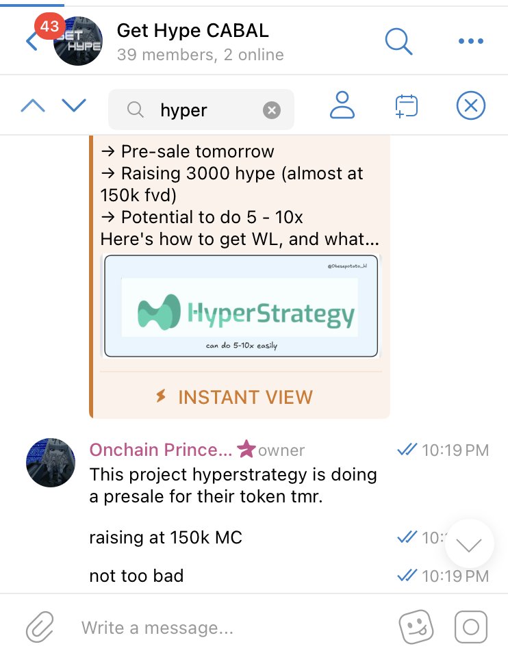 mememaxxi's tweet image. Get Hype Cabal is starting to COOK
Just sent this call on July 22nd, HyperStrategy presale will be selling for $150k FDV. I knew it had some good people backing it so I had to call since 150k is super low for a VC backed project
$HSTR just launched yesterday and ran to 1.6m.…