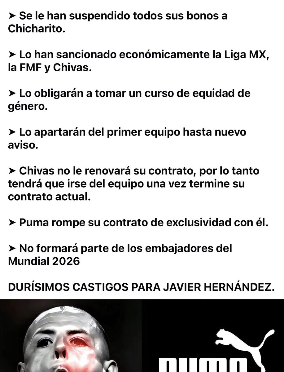 lvlexico's tweet image. ¿Por qué el chicharito ha sido sancionado/suspendido y el monero Garci Nieto que se comporta igual nunca fue sancionado por @ElFinanciero_Mx?