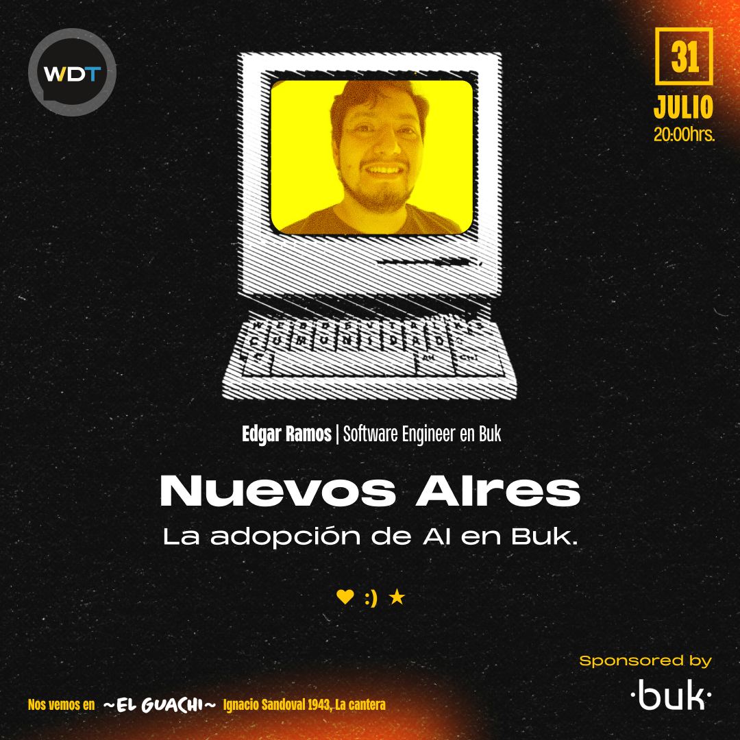 webdevtalksmx's tweet image. ¡Amonosss! 🎉
Este jueves 31 celebramos 12 años de comunidad en El Guachi (8pm). Charlamos con Edgar Ramos de Buk: “Nuevos AIres: La adopción de AI en Buk”.
📷 Registro obligatorio: wdt-xii-aniversario.boletia.com