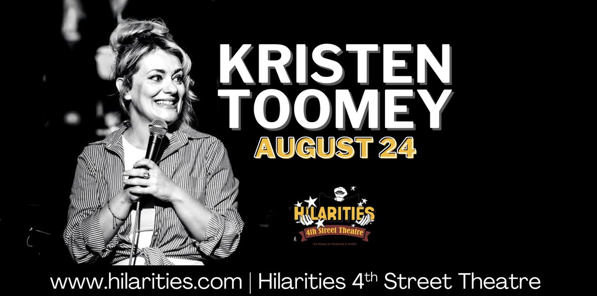 🚨JUST ANNOUNCED🚨
Kristen Toomey will be at Pickwick &amp; Frolic on Sunday, August 24th!

🎟: hilarities.com/shows/328294