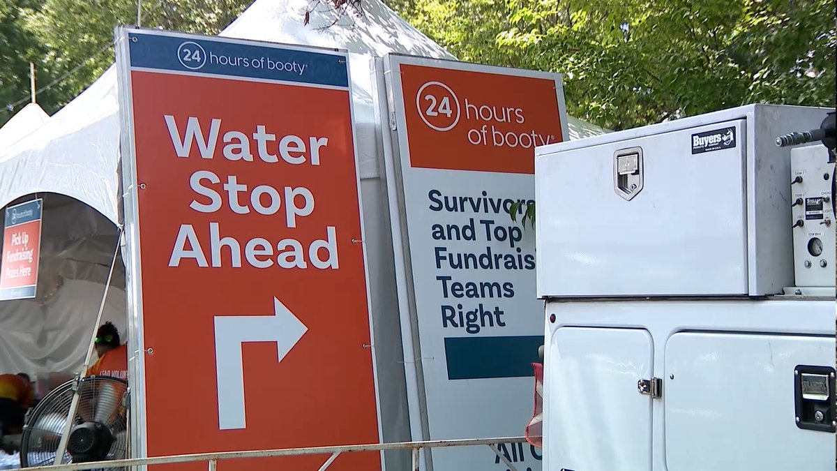 Queen_City_News's tweet photo. 'AN ABSOLUTE GRIND' 🚲🥤 | How cyclists taking on #24HoursofBooty prepare for 100-degree temperatures this weekend. @RobinKanady 

➡️https://t.co/fZUbfdOrQe https://t.co/meHTPgIn8L
