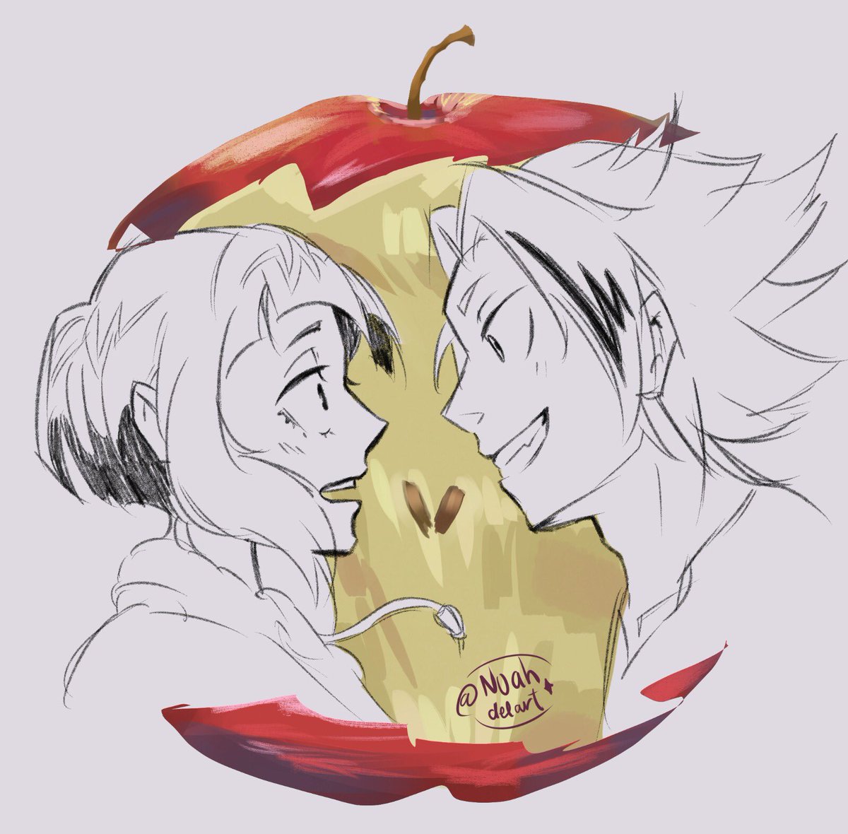 noahdelart's tweet image. Joined the apple trend but is #kamijirou 🍎
#BokuNoHeroAcademia #denki #jirou