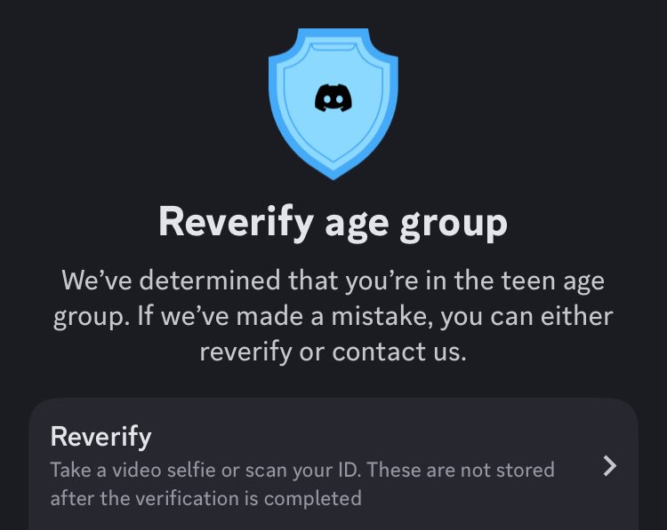 Terrordome3K's tweet image. Got kicked out of my own Discord due to the UK governments attempt at policing every facet of existence. At least through face scan Discord thought this 36 year old was a teenager.