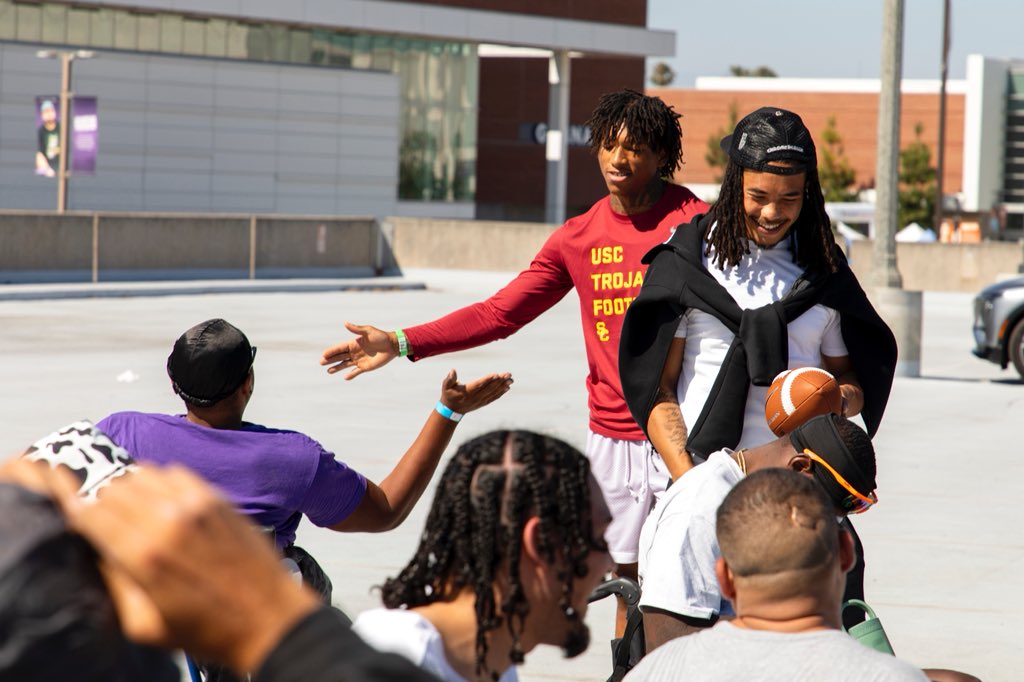 House of Victory (@houseof_victory) on Twitter photo Who’s ready for some football!? 🏈
A group of <a href="/uscfb/">USC Football ✌️</a> athletes visited the <a href="/angelcitysports/">Angel City Sports</a> wheelchair football team and got a glimpse of what adaptive football looks like. These athletes are giving a whole new meaning to: Fight On! ✌️ Who’s ready for some football!? 🏈
A group of <a href="/uscfb/">USC Football ✌️</a> athletes visited the <a href="/angelcitysports/">Angel City Sports</a> wheelchair football team and got a glimpse of what adaptive football looks like. These athletes are giving a whole new meaning to: Fight On! ✌️