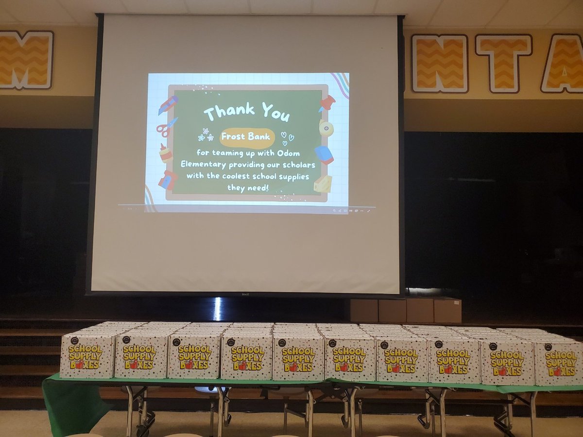 Thank you <a href="/FrostBank/">Frost Bank</a> for supporting the students <a href="/OdomES_AISD/">Odom Elem AISD</a> with school supplies to start the new year!! <a href="/DrWynneLaToya/">Dr. LaToya Wynne</a> <a href="/drgoffney/">Dr. LaTonya M. Goffney</a> #Aldineimpact