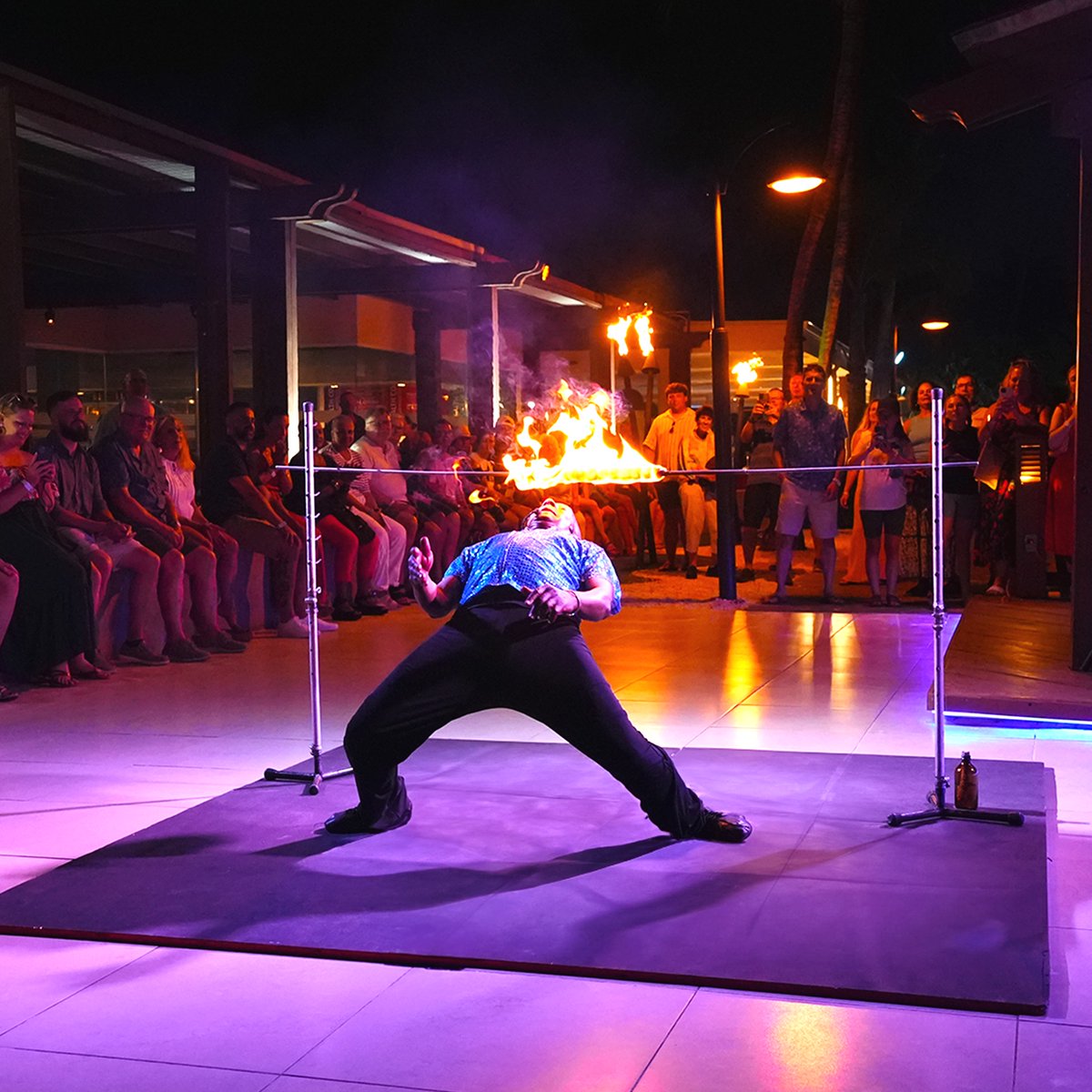 Ready for the show? Join in the excitement at our Resorts with theme-night carnivals, limbo dancing, salsa lessons, water ballet, and circus shows. You’re on island time, where the fun continues around the clock.

Exciting nights and fun-filled days await—bit.ly/3AyyIJ8