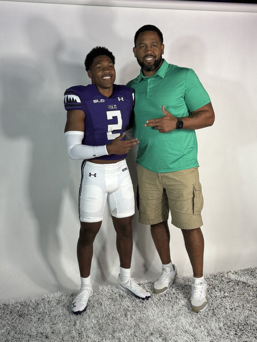 Deuce2will's tweet image. Thank you @SFA_Football and @CoachNikNelson for having me!
@CoachRBolden @CoachUptergrove @Senator_Pride