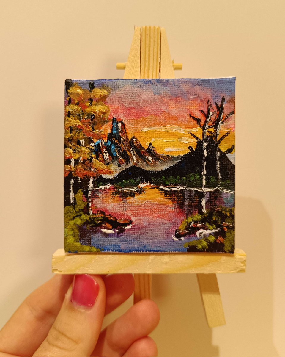 lumynae's tweet image. guys, look at the cute mini paintings we did with @Courtsnort321 (right) for our 6 month anniversary :] (we followed a Bob Ross tutorial)