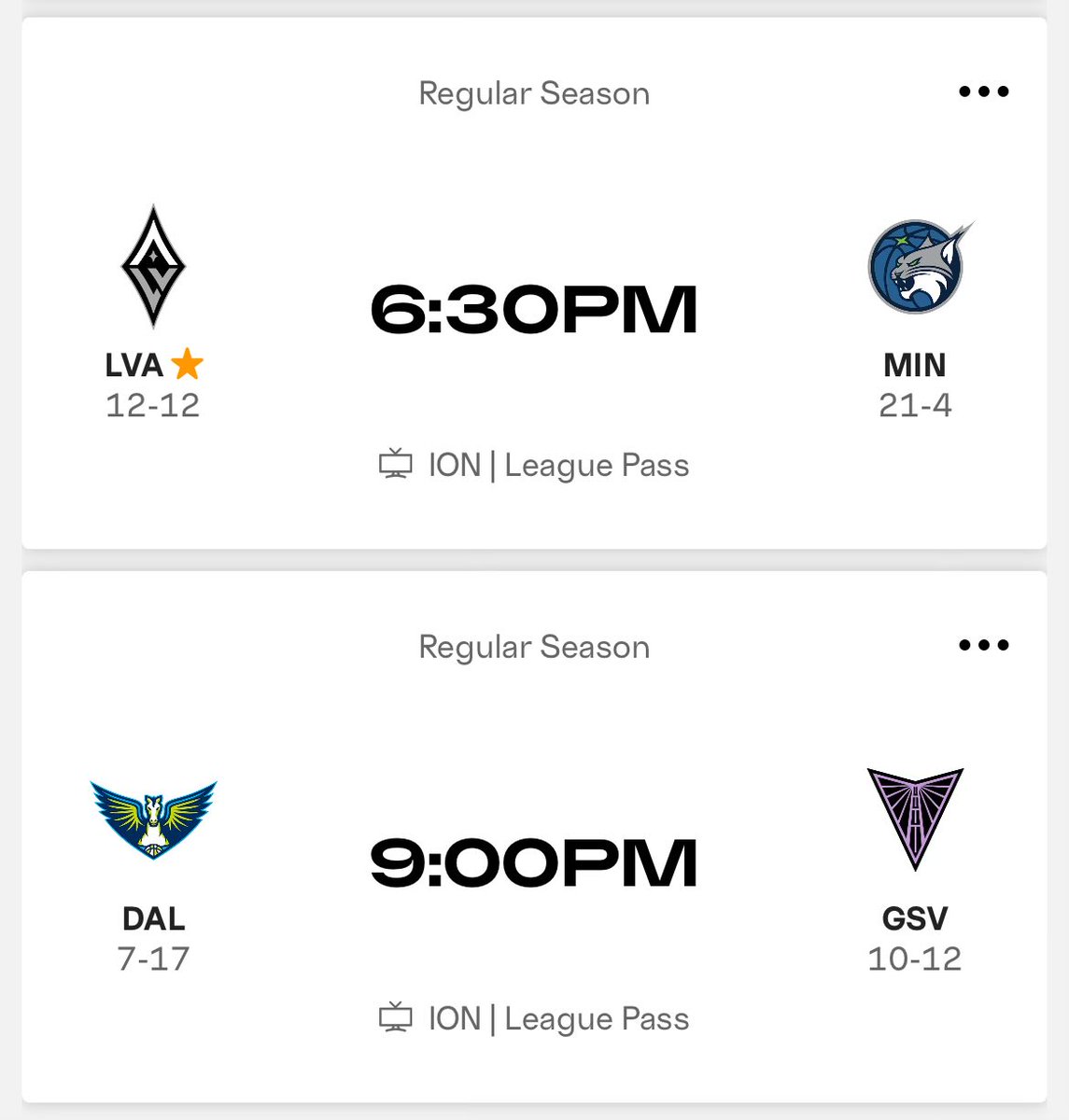 insidewomensbb's tweet image. #WNBA Regular Season Games being played today :
Phoenix Mercury 🆚 New York Liberty at 7:30pm EST/6:30pm CST
Las Vegas Aces 🆚 Minnesota Lynx at 7:30pm EST/6:30pm CST
Dallas Wings 🆚 Golden State Valkyries at 10pm EST/9pm CST
📺 ION/WNBA League Pass
Streaming service link is…