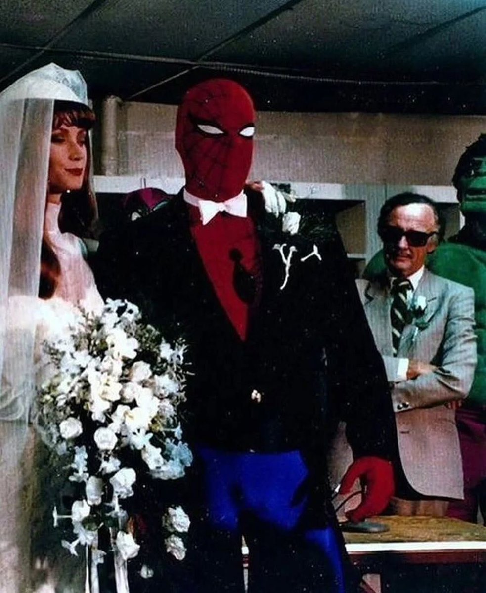 In 1987, when Spider-man finally tied the knot and married Mary Jane, Stan Lee held a real life wedding at Shea Stadium as a publicity stunt. 

Stan Lee performed the ceremony and had other Marvel heroes be in the audience cheering on.