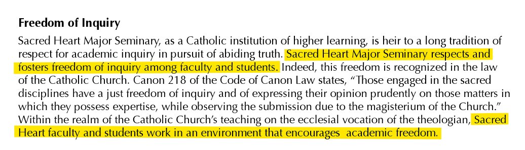 Indeed. Has the new archbishop read the academic policies of his own seminary? (shms.nyc3.cdn.digitaloceanspaces.com/2024-2025-Acad…, p. 75)