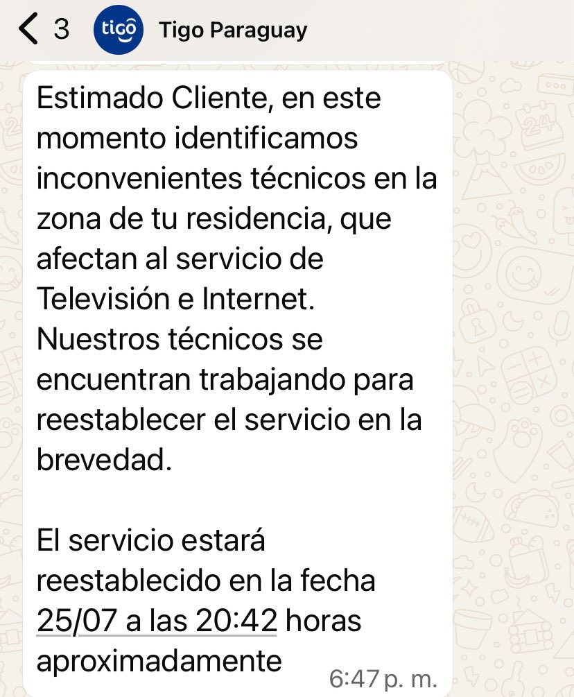 bethalichi's tweet photo. @TigoParaguay más de dos horas sin internet? Van a descontar de la factura? https://t.co/pxZX0tPJAJ