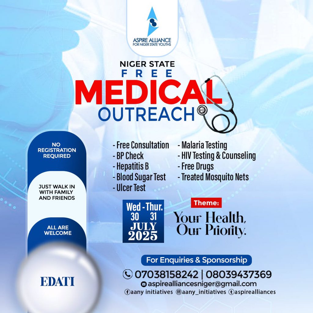 yusrahsoftbaby's tweet image. We are ready.
The question is are u ready ?
#YourHealthOurPriority#
#NigerStateFreeMedicalOutreach025