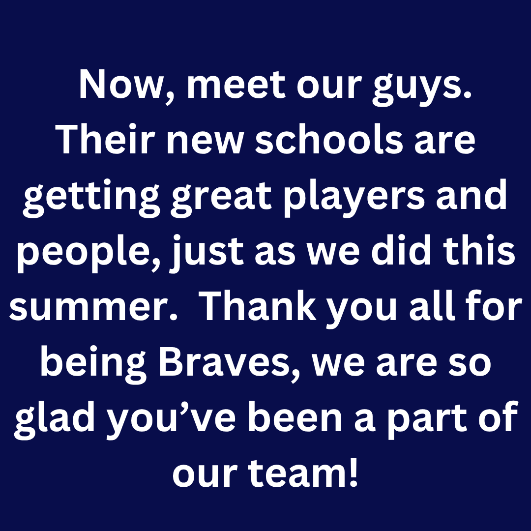 SoCoBraves's tweet image. We had an outstanding group of transfers this summer and we can't wait to see them succeed at their new schools! Now, learn more about them in the thread below! 馃У