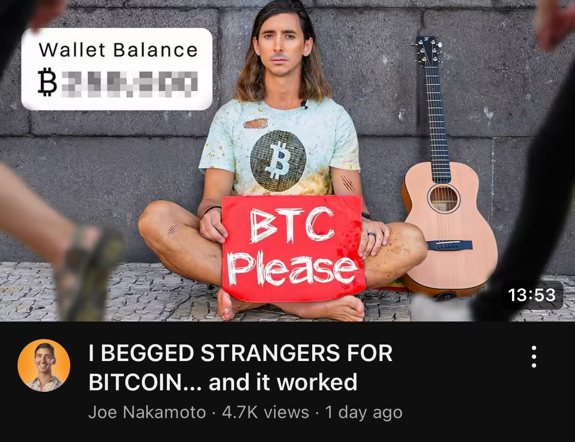 aldert's tweet image. Saylor brings Bitcoin to balance sheets. @JoeNakamoto brings Bitcoin to people. Begging for more Bitcoiners like Joe. youtu.be/DfDWubdqU5I