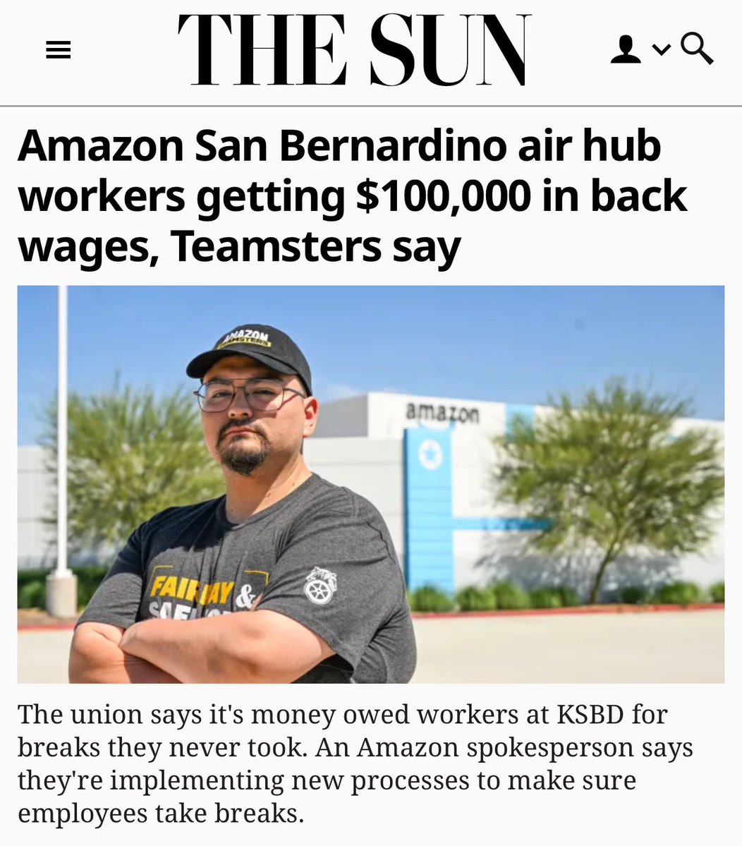 amazonteamsters's tweet image. Breaking!! KSBD has won a HUGE victory. Through sheer worker power, the workers in San Bernardino has gotten over $100,000 in back pay from Amazon!