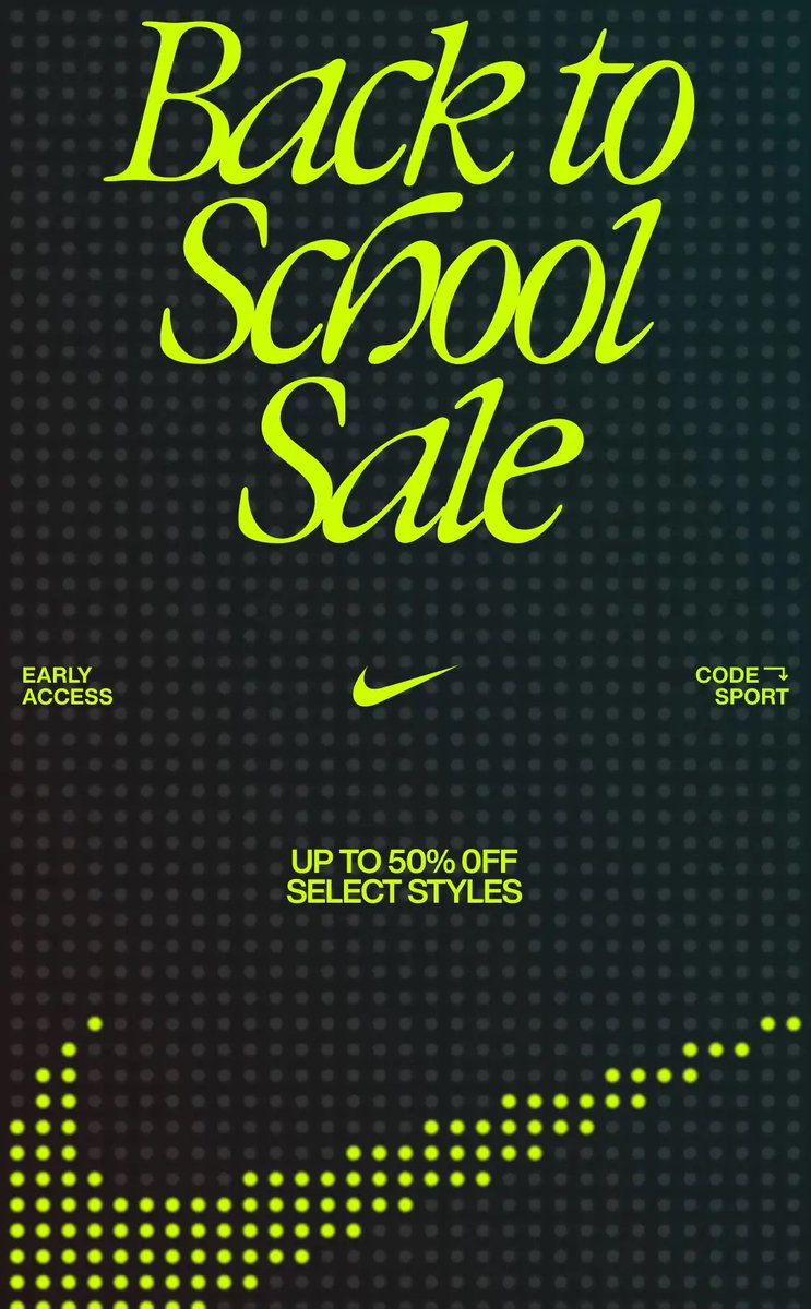 SneakerDropWW's tweet image. ad: NEW STYLES ADDED ‼️ Nike's Back-to-School Sale — Extra 20% Off select styles
use code SPORT at checkout
Mens:buff.ly/FUw2KWZ
Womens:buff.ly/WGO5mCj
Kids:buff.ly/l2S63Kz