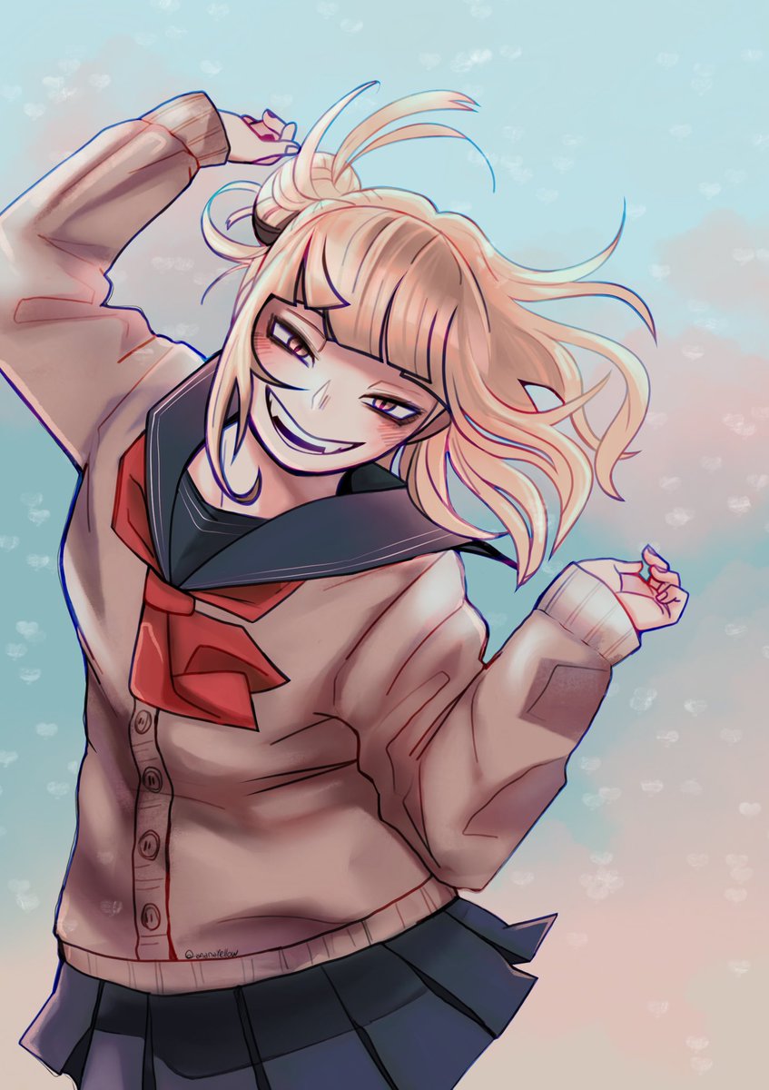 ananayellow's tweet image. I wanted to copy Horikoshi's current coloring style but it didn't work out, enjoy this Toga Himiko
#MHA