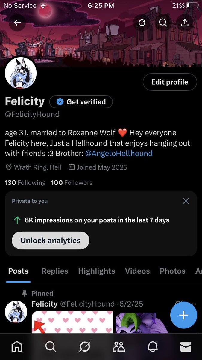 FelicityHound's tweet image. I hit 100 followers! Thank you so much everyone! Love you all! ^^ 💜