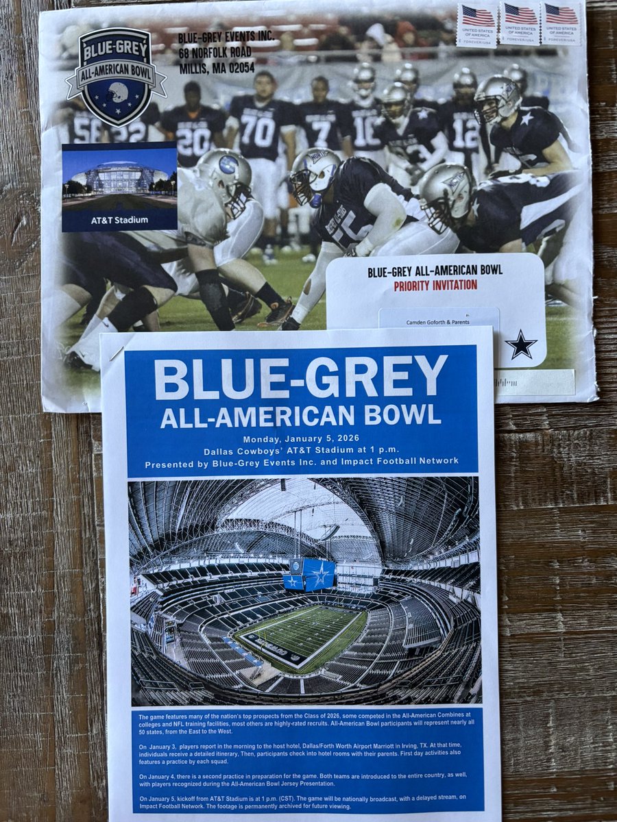 camden_goforth's tweet image. This is a huge honor! Thank you for the invitation @BlueGreyFB !