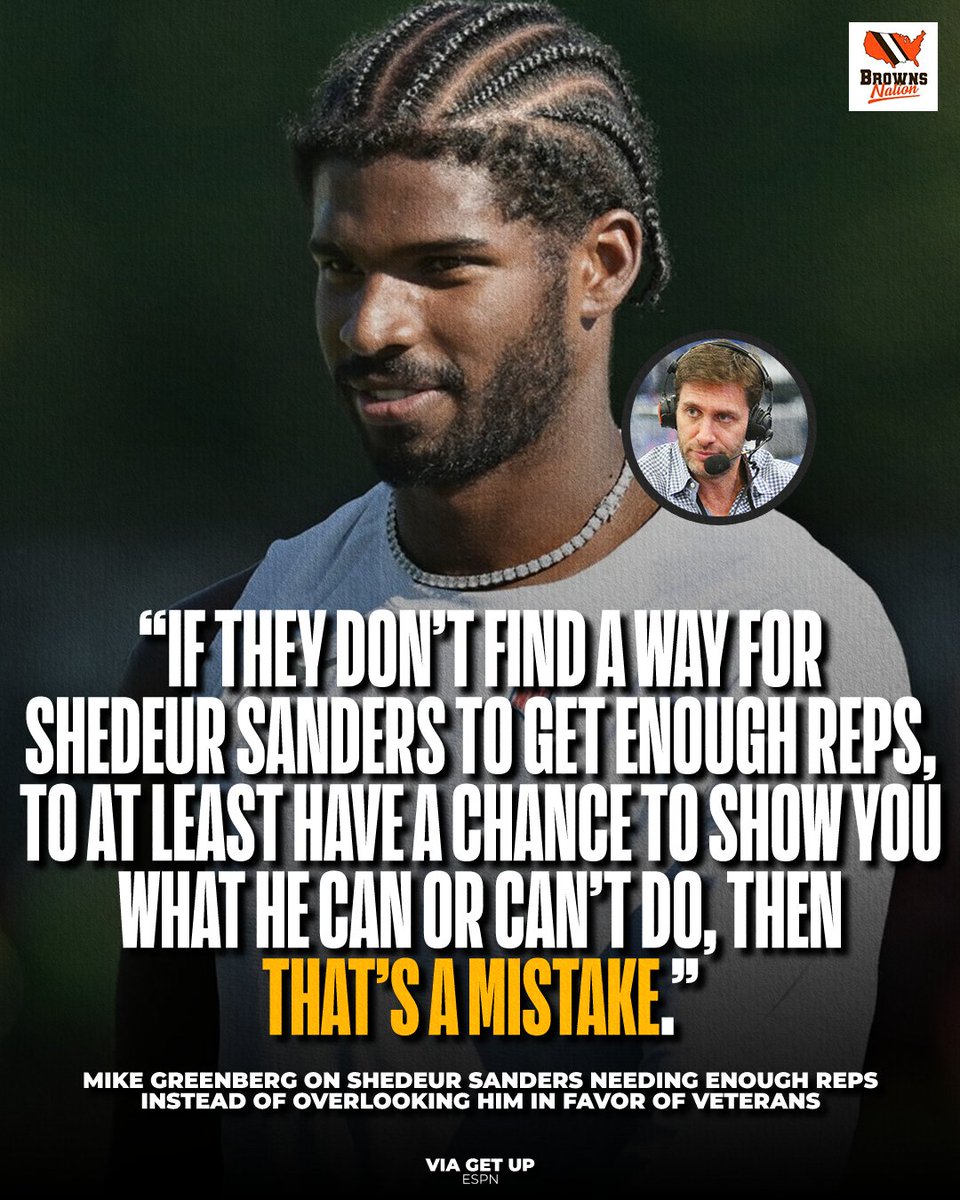 BrownsNationcom's tweet image. Mike Greenberg warns the Browns about making a mistake with Shedeur.