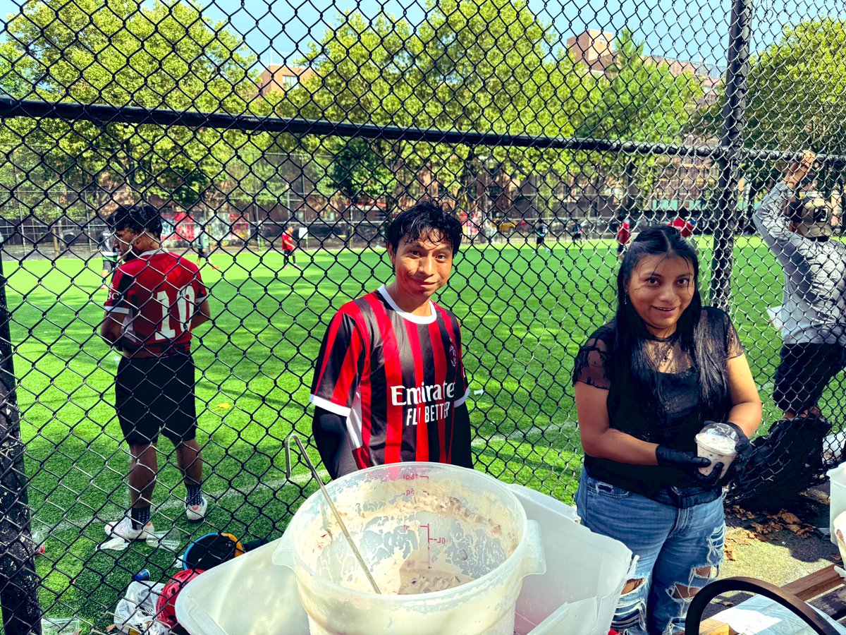 Stopped by a football game in New York. Guatemalans. They smiled and offered me some of their desert, which was lovely. That’s it.