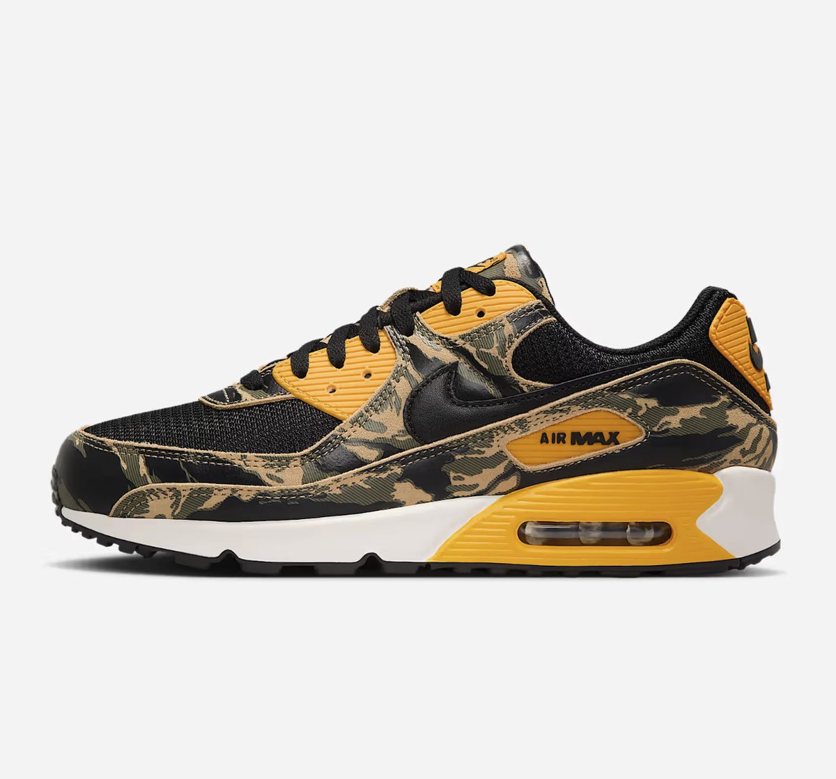 SOLELINKS's tweet photo. Ad: Nike Air Max 90 Premium Camo 'Black/University Gold' small sizes at $99.98 + FREE shipping, use code SPORT => https://t.co/GBrYMFFwZg https://t.co/LB9ETMGM5V