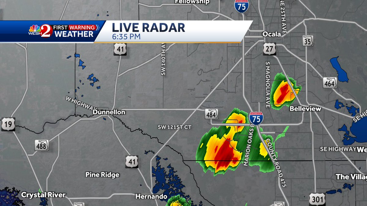 EricBurrisWESH's tweet image. Here's a closer look at the strong storms in Marion. We're tracking it!