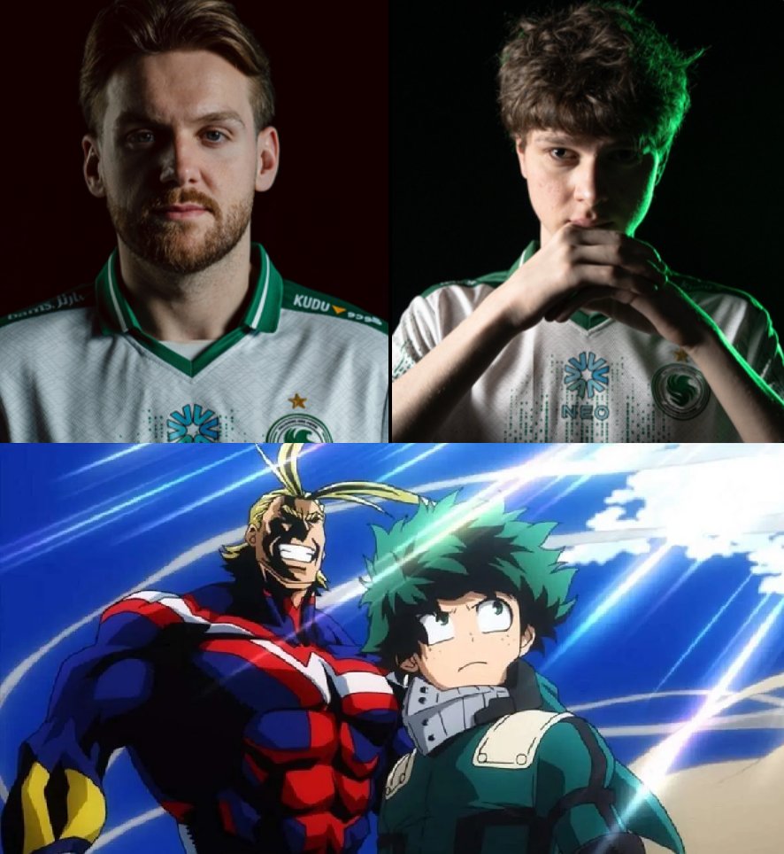 Hency_Heccu's tweet image. "kyousuke reminds me a bit of myself — the way he shoots, he likes to go for flashy plays"
(c) @NiKoCS_ about @FLCkyousuke
I've heard something similar in MHA ...
... and they practically look the same😂