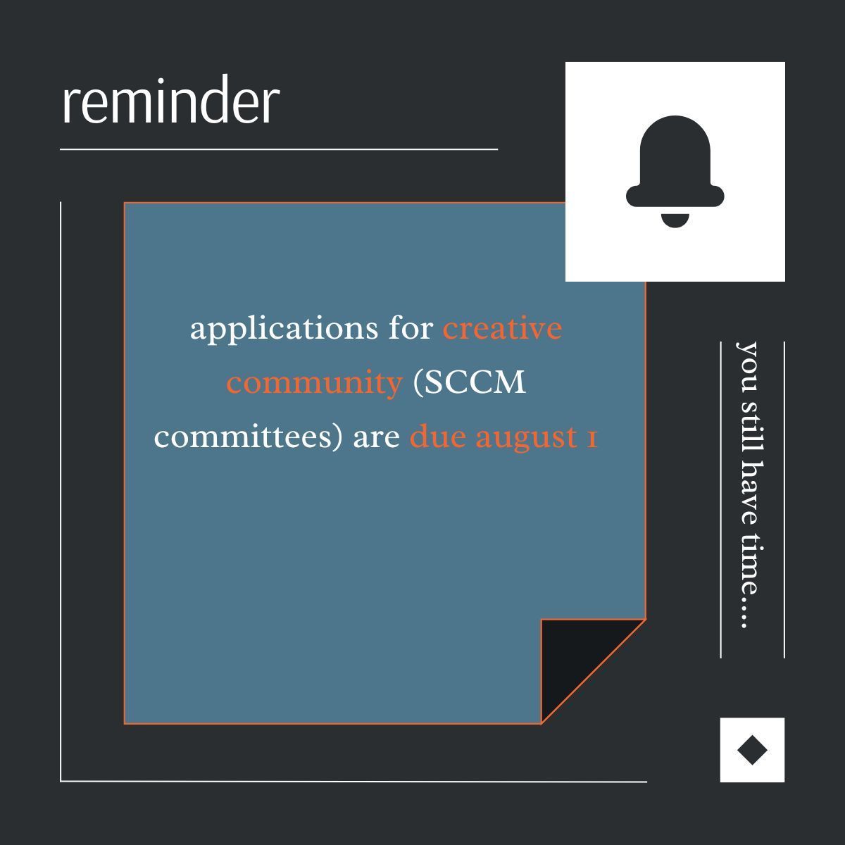 SCCM_Surgery's tweet image. The Society of Critical Care Medicine's (SCCM) Creative Community is a diverse network of member volunteers who serve on the Society’s many committees, task forces and other workgroups.
😅 Applications are due August 1 !!
