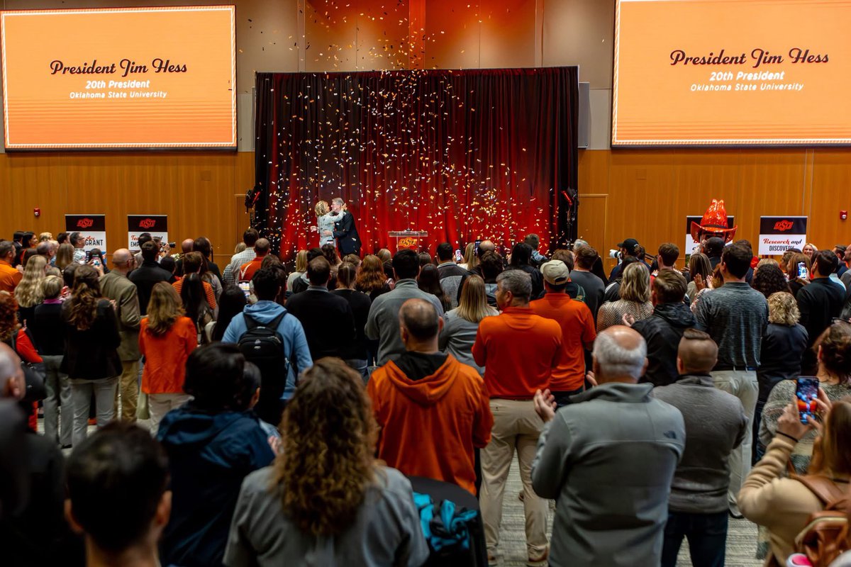 Dr. Jim Hess (@okstatepres) on Twitter photo The #CowboyFamily is known for being welcoming, and Iβve found that to be true every day, especially since being named president three months ago today. Iβm honored to be in this role and support a premier land-grant university while serving students, Oklahomans and everyone The #CowboyFamily is known for being welcoming, and Iβve found that to be true every day, especially since being named president three months ago today. Iβm honored to be in this role and support a premier land-grant university while serving students, Oklahomans and everyone